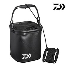 다이와 이카시 미즈쿠미 (J) 두레박 물고기통 21cm 23cm, 블랙