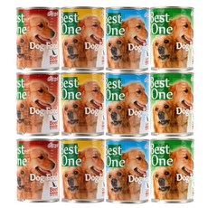 베스트원 캔 몽이 베스트원 캔 4종 콤보세트 375gX12개 (닭고기3개 소고기3개 양고기3개 오리고기3개), 1개