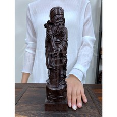 御古齋 黑檀木精雕八仙擺件, 張果老 (26cm)