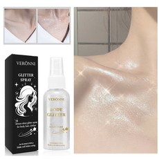 VERONNI 閃粉噴霧 高光亮粉 身體亮粉 新娘水粉 派對/舞台演出/活動/COS適用【台灣現貨】, 1個, 主圖款80ML(換透明包裝)ml
