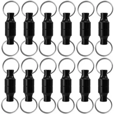 강력한 자석 키 체인 안티 손실 자동차 키 분할 반지 주머니 열쇠 고리 자기 교수형 홀더 휴대용 분리형 야, 04 1Pair(2pcs), 01 검정색
