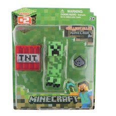 我的世界史蒂夫鐵巨人苦力怕麥塊周邊人偶手辦擺件武器模型，重現遊戲經典場景，激發無限想像。, 1個, 苦力怕, 苦力怕