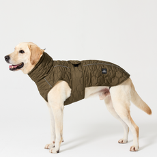 펫스맘 강아지 패딩 조끼 대형견 중형견 누빔 벨크로 겨울옷, 1개, 카키