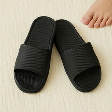 오홈 층간소음 거실 실내화 슬리퍼, 1개, 블랙