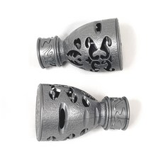 로즈퀸 25mm 커튼봉 봉마개 장구 2P세트, 장구 실버