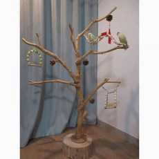 앵무새 놀이터 대형 펠렛 새장 횟대 나무 장난감 스탠드 사다리, 1개, 120cm B