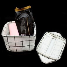 패브릭 수납 바구니 화이트