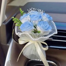 迷你玫瑰香薰花束 永生花裝飾禮盒 碎冰藍 古龍香, 碎冰藍 玫瑰香（送夾子香片）