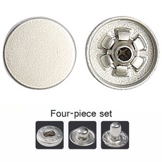 액세서리 듀티 재봉 가방 컬러 패스너 스냅 15mm 의류 금속 라운드 12.5mm 버튼 버튼 가죽 재킷 청바지용, [02] 15mm-20S, Matte Silver