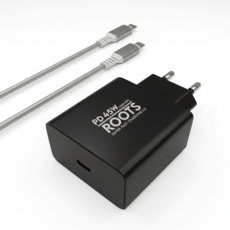 루츠 국내생산 PD 45W GaN PPS C타입 초고속 충전기 + C to C 100W 5A E Marker 1.5M 케이블포함, 블랙, 1개