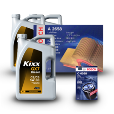 올 뉴 K5 (JF) 1.7 디젤 엔진오일세트 킥스 GX7 C2C3 5W30, 킥스 GX7 C2C3 엔진오일세트, 기본세트▶엔진오일세트만 구매하기