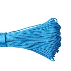 CAMPINGSKY Paracord 2mm 반사 로프 3 가닥 코어 야외 캠핑 코드 낙하산 코드 매는 밧줄 텐트 다기능, 15미터, 하늘색 반사, 1개