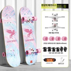 성인용스케이트보드 입문자 4륜 초보 스케이드보드 초급, 1개, 양면 스트리트 [꿈의 페가수스]