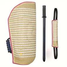 Kangdarpet 개 씹기 훈련 세트 스틱 포함 줄다리기 장난감, 01 Three piece set