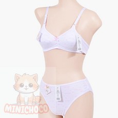 미니초코 여학생속옷세트 나노실리버 주니어 A컵 2단계 브라팬티세트