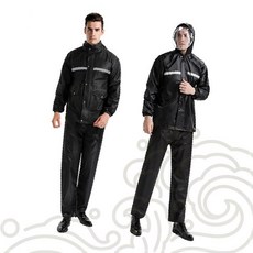 남성 우비세트 반사띠 후드 방수 작업복 배달 라이더 우의