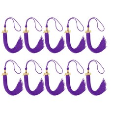 학사 가운 의식용 캡 장식과 호환되는 10Pcs 2026 기념 졸업식 태슬 인조 실크 태슬 참, Purple