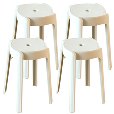 일상도구 원형 간이 스툴, 화이트, 4개