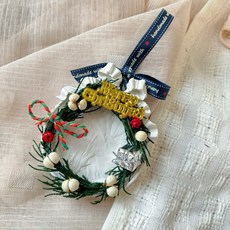 聖誕節DIY手作材料包：親子花圈、擴香磚手作包，輕鬆體驗節慶樂趣, 1個, 花圈款-底為10cm左右