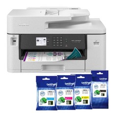 Brother MFC-J2340DW 威力印輕連供商用網路傳真事務機 自動雙面列印 無線網路連接 行動列印, 1個, 加購1組LC462XL原廠四色墨匣
