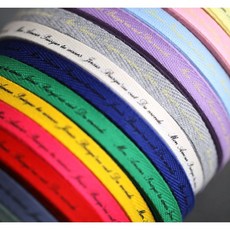 클래식 레터링 헤링본 리본 21색 필기체리본 포장DIY, 1개, #07 블루 - 3마(270cm)