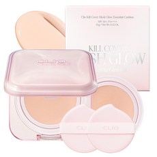 [한정기획] 클리오 킬커버 메쉬 글로우 에센셜 쿠션 기획세트 [본품+리필]+퍼프 2매, 19C 라이트, 1개