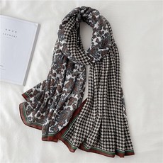 럭셔리 Hijab 코튼 린넨 스카프 여성 180*90cm 목도리 랩 Viscose Headscarves 소프트 프린트 Houndstooth Stripe Bandana Fou