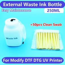 폐잉크 탱크 용 병 DTF UV 프린터 변환 L18050 ET 튜브로 쉬운 유지 관리, 01 1 Bottle 1 Swab