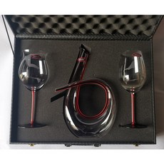 大型U型醒酒器 大號紅梗波爾多酒杯 大號紅梗勃根地酒杯 高檔歐式皮箱, 1個