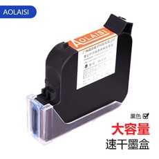AOLAIS 25.4mm 噴碼機墨盒 (308) - 高附着力 原裝手持專用 大容量生產日期墨水匣, 1個, 308黑色高附着力墨盒