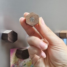 냉장고 자석 우드 육각형 마그넷 감성 인테리어 1P