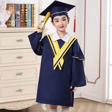 兒童幼兒園畢業服裝 學士服 博士服 典禮服 男女學士服 酒紅色+黃色小披肩+帽子 170, 藍色+黃色小披肩+帽子+畢業證書,150