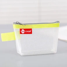 미니 지퍼 파우치 휴대용 방수 지퍼 동전 가방 PVC 다목적 보관 가방 여행, 04 light green