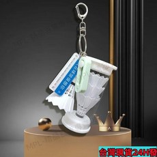 桃園有貨 羽毛球造型鑰匙扣剪刀 情侶款迷你便攜剪刀 創意禮物 辦公居家必備, 帶路牌的款默認內容隨機 指定內容 請聯系,【4球+球桶+警告牌】, 1個