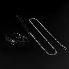 真皮牛皮項圈 牽狗鏈 束縛牽引工具, 1個, 真皮項圈+牽引