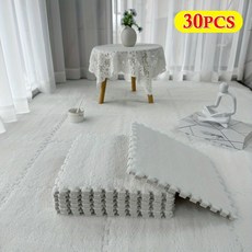 防滑耐髒易打理 30*30cm 拼接地墊, 淺灰色, 1個