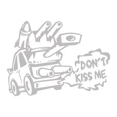 不要碰我的車 壓路機 反光貼紙 後檔防水車貼 趣味警告貼紙, 7, 1個