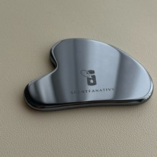 SCENTFANATIVY 詩梵娜香氛 太赫茲輕雕板 心型舒壓按摩板 銀灰色 附收納袋精緻盒裝, 1個