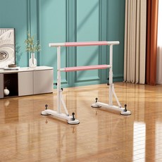 2단 발레바 무용바 2m 핑크색 바닥 흡입 고정 브래킷 봉, 2단 1m 높이조절가능 (흡입빨판), 1개