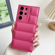 S25 울트라 패딩케이스 핑크 여자 겨울 촉감 S25 컬로 s23 슬림 실리콘 s24, 삼성 갤럭시 S23, 갈색