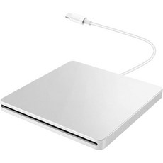 USB 외장 CDDVD 드라이브 타입 C 휴대용 - 노트북 PC 실버용 CD 플레이어