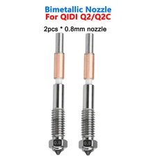 QIDI Q2/Q2C용 노즐 바이메탈릭 핫엔드 0.2/0.4/0.6/0.8mm 빠른 제거 세라믹 절연 통합 3D 프린터 부품, 13 2pcs nozzle 0.8mm