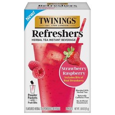 twinings 트와이닝 트윙스 English Classic 콜드 브루 아이스 티백 20개 1팩 무가당 홍차 카페인 티백 166682, Refreshers 딸기 라즈베리