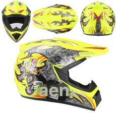 오프로드 헬멧 바이크 레이싱 안전인증 오토바이 조절가능 제품 머트론드용 산악 풀페이스 성인용 성능최적화, 2.중 형광 황색 4호 불량