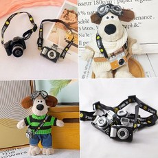 귀여운 미니 카메라 모양 인형 키링 불빛 소리 나는 가방 장식 고리, 1개, 스마일스트랩 미니 카메라-검정카메라