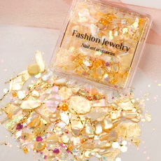 갤럭시 네일자개 글리터 믹스, 1개, 골드, 골드