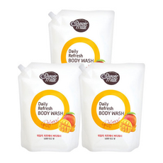 샤워메이트 리필용 대용량 망고바디워시 2000ml 3개, 2L