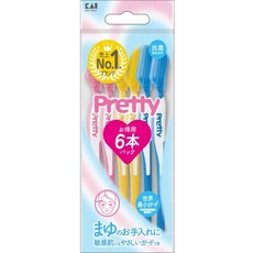 KAI 카이 프리티 얼굴제모 여성용 면도기 칼, 2개, 6개입