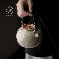 HUSHANG TANG 宣室茶話 柴燒窯變提樑壺, 水墨柴燒, 1個