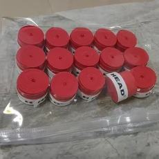 쿠쿠스토어 15개 오리지널 헤드 오버그립 미끄럼 방지 테니스 라켓 땀 흡수 패들 충격 테이프 트레이닝 액, 04 HR RED 15PCS